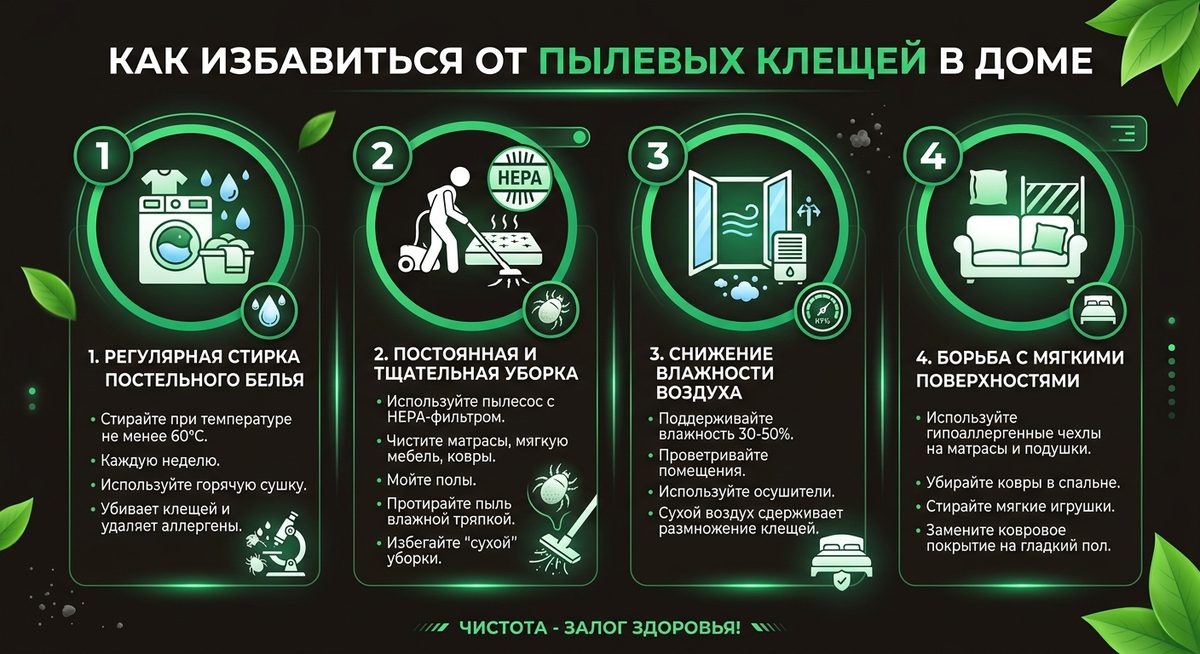как избавиться от клещей в доме — Инфографика