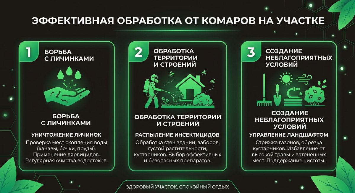 Инфографика: защита участка от комаров