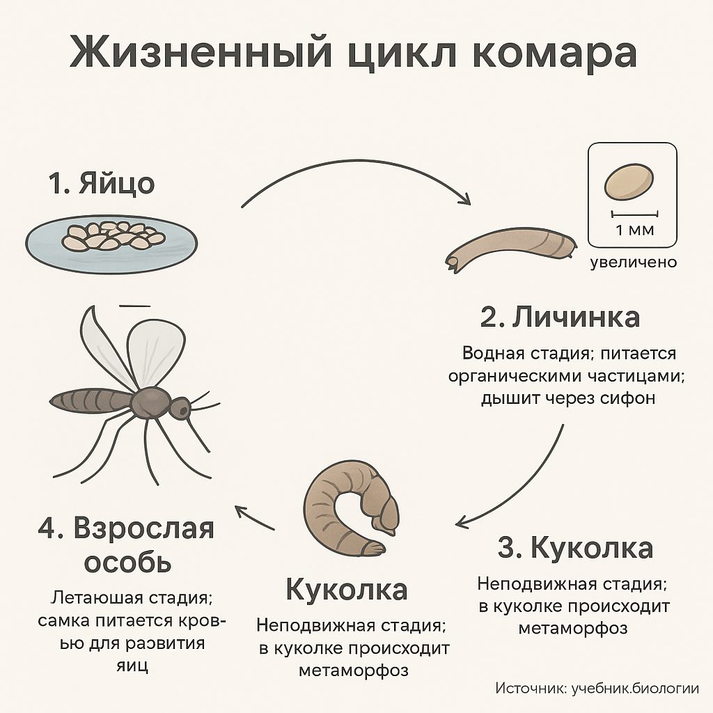 Жизненный цикл комара и основные места размножения на дачном участке