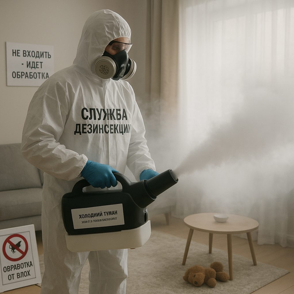 Обработка квартиры от блох генератором холодного/горячего тумана