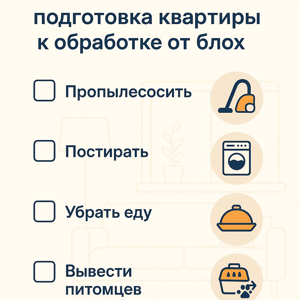 Чек‑лист подготовки квартиры к обработке от блох